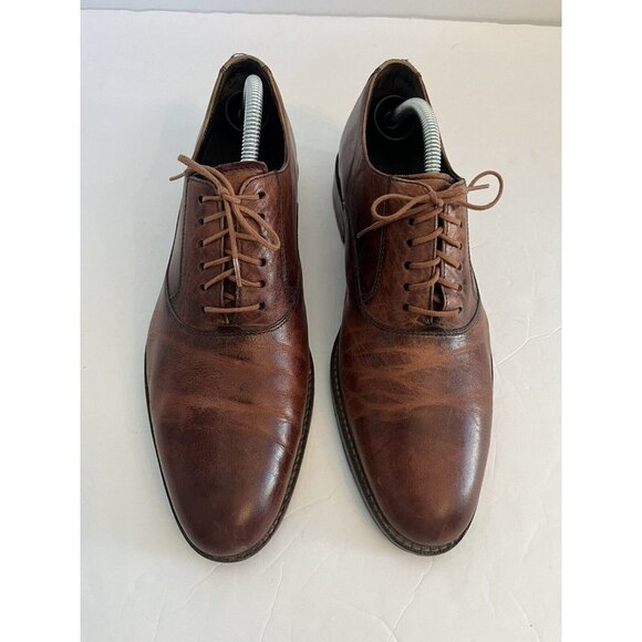 Cole Haan Mens Oxfords Shoes 10 M Brown Leather C10411 Lace Up Flat Heel main image 9